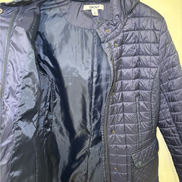 DKNY Women's Quilted Puffer Coat - Midnight Blue - Picture 8 of 11